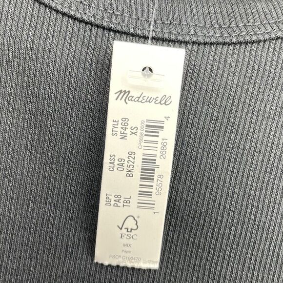 MADEWELL Crop Tank Women XS Supima Rib Sleeveless Top NEW Cotton Stretch NF469 - Picture 13 of 15